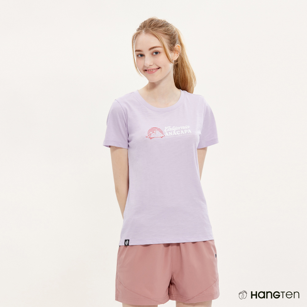 	Hang Ten Women's Anacapa Island Print Regular Fit T-Shirt (Light Purple)