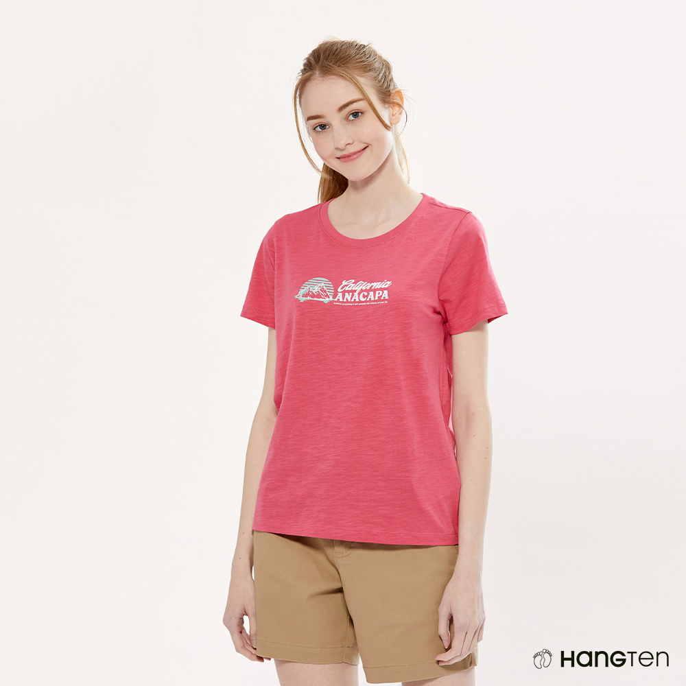Hang Ten Women's Anacapa Island Print Regular Fit T-Shirt (Pink)