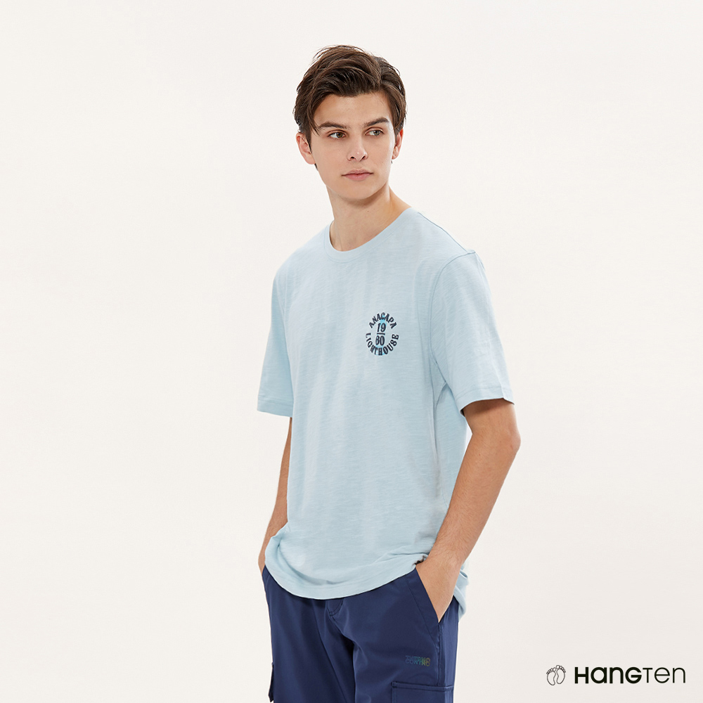 Hang Ten Men's California Print Relaxed Fit T-Shirt (Light Navy)